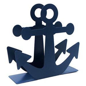 betyhom vintage metal nautical anchor napkin holder (blue)