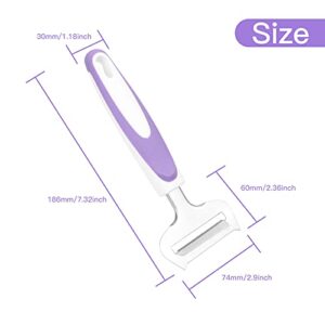 KUFUNG Cheese Slicer Stainless Steel Cheese Knife Heavy Duty Plane Cheese Cutter, Shaver, Server For Semi-Soft, Semi-Hard Cheese (7.2 inch, Purple)