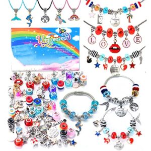 klmars bracelet making craft kit for girls,jewelry making supplies beads charms bracelets for diy craft gifts toys for teen girls age 4 5 6 7 8 9 10 12