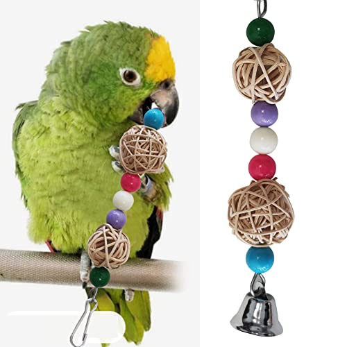 13pcs Bird Parakeet Toys, Swing Chewing Toy, Hanging Bell Pet Swing Bird Cage Hammock Climbing Ladders Toy Wooden Perch Toys for Small Parrots, Conure, Cockatiels