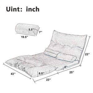 LTT Futon Sofa Bed, Futon Couch, Sofa Bed Adjustable Folding Futon Sofa Video Gaming Sofa Lounge Sofa with Two Pillows