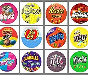 2" Round Candy Vending Machine Labels Stickers (12 Pack)