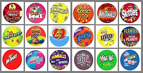 2" Round Candy Vending Machine Labels Stickers (12 Pack)