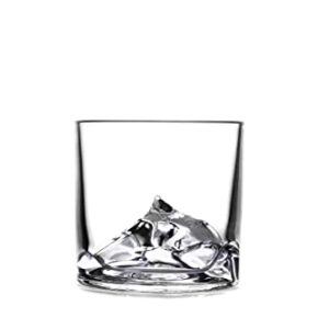 LIITON Mt Everest Whiskey Glasses Set of 4, Heavy Rocks Glasses Gift Set With Raised Mountain For A Quick Chill Without Ice