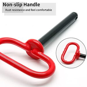 Bonsicoky 2Pcs Tractor Towing Hitch Pin and Clip, 5/8 x 6 Inch Trailer Gate Pin for Towing Tractor, RV, Truck, Boat, Car - Red Handle