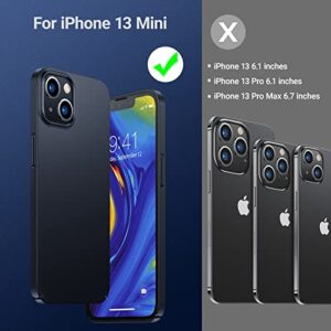 TORRAS Slim Fit for iPhone 13 Mini Case, Ultra-Thin Velvety Touch Secure Grip Case for iPhone 13 Mini Case Scratch-Resistant Slim Hard Plastic iPhone Mini 13 Case Protection Cover,Matte Black