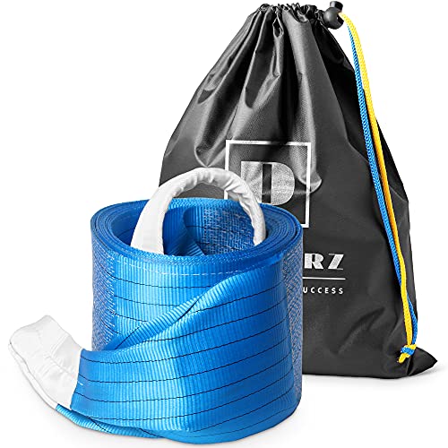 Tow Strap Heavy Duty 20 ft 150000 lbs - Dawnerz Towing Rope 6 m 75 US Tons for Truck Bus and Tractor