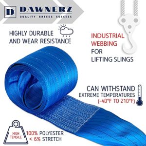 Tow Strap Heavy Duty 20 ft 150000 lbs - Dawnerz Towing Rope 6 m 75 US Tons for Truck Bus and Tractor