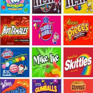 2.5" Candy Vending Machine Labels Stickers (12 Pack)
