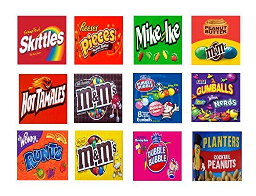 2.5" Candy Vending Machine Labels Stickers (12 Pack)