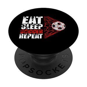 eat sleep soccer repeat cool vintage soccer popsockets swappable popgrip