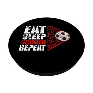Eat Sleep Soccer Repeat Cool Vintage Soccer PopSockets Swappable PopGrip