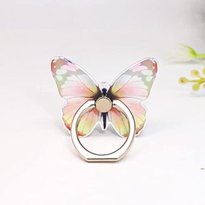 Bzybel 5pcs Butterflies Pattern Cell Phone Ring Holder Electronics Ring Holder Stand Finger Ring Kickstand Compatible Various Mobile Phones or Phone case,All Smart Phone,Pad