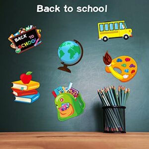 WATINC 45PCS Back To School Cut-Outs Decoration, School Bus for First Day of Classroom Theme Essentials Wall Decal Bulletin for Colorful Book Chalkboard Decor for Kids and Teacher Party Favor Supplies