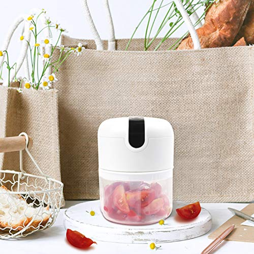 KUFUNG Electric Mini Garlic Chopper 250ML,Wireless Portable Mini Food Chopper with USB Charging,Onion Chopper Electric Mini Chopper for Garlic/Onions/Vegetables/Salad/Pepper (White)