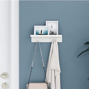 Skmkicny 6 Hooks Key Holder for Wall, Mail Organizer Wall Mount with Key Hooks, Key Rack Organizer for Hallway, Entryway, Kitchen, Bathroom (White)