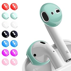 [7 pairs] loirtlluy 2021 upgraded airpods 2 & 1 ear tips cover, liquid silicone airpods earbuds covers [fit in the charging case], anti-slip protective accessories compatible with airpods 2 & 1