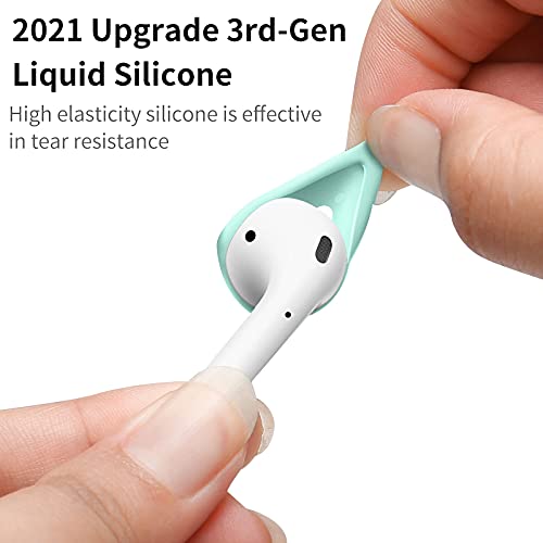 [7 Pairs] Loirtlluy 2021 Upgraded Airpods 2 & 1 Ear Tips Cover, Liquid Silicone Airpods Earbuds Covers [Fit in The Charging Case], Anti-Slip Protective Accessories Compatible with Airpods 2 & 1