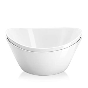yedio salad bowls set, 40 ounces porcelain serving bowls for kitchen, large white bowls for soup, oatmeal, pasta, snacks, set of 2, microwave dishwasher safe