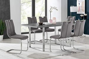 armen living fenton and gray pacific 7 piece modern rectangular dining set