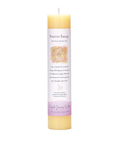 Crystal Journey Reiki Charged Herbal Pillar Candle Bundle (Positive Energy, Ascended Masters and Guides, Spirit) Each 7"x1.5" Handcrafted with Lead-Free Materials