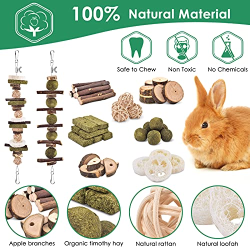 KATUMO Rabbit Chew Toys, DIY Hamster Chew Toys Bunny Teeth Care Molar Toys Ideal for Rabbit, Guinea Pig, Chinchilla, Hamster, Squirrel, Gerbils Etc Small Rodent Pets' Teeth Grinding