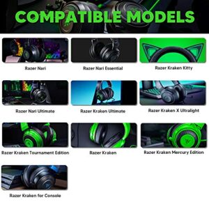 BUTIAO for Razer Nari Ear Pads Replacement Cooling-Gel Earpads Ear Cushion for Razer Nari Ultimate, Nari Essential, Kraken Kitty, Kraken Tournament Edition, Kraken X Gaming Headphones - Black