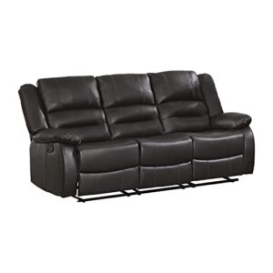 lexicon azrael faux leather double manual reclining sofa, 82" w, brown