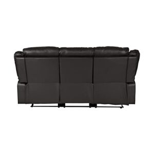 Lexicon Azrael Faux Leather Double Manual Reclining Sofa, 82" W, Brown