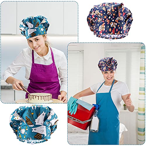 Geyoga 5 Pieces Adjustable Buttons Caps Printed Tie Back Hats with Sweatband Hat for Women Men, 5 Styles (Fantasy Theme Pattern)