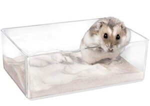 cumuiu hamster sand bathroom clear acrylic toilet tray bathroom for hedgehog squirrel hamster guinea pigs and small animal (small)