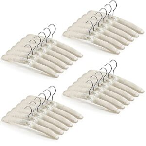 24 pieces satin padded hangers satin hangers with anti-rust swiveling hook shoulder hangers for hanging dresses, sweaters, suits and more (beige)