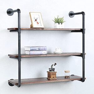 sujin industrial pipe shelving floating shelves for wall,pipe shelves with wood rustic wall shelves,36in pipe wall shelf metal floating shelf wall mounted,iron floating bookshelf hanging book shelves