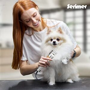 serimer Dog Clippers for Grooming, Professional 15V Heavy Duty Dog Shaver Grooming Kit,Pet Hair Trimmer for Thick Coats,Low Noise Dog Grooming Shears with Guard Combs Brush for Dogs Cats and Animal