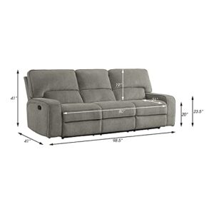 Lexicon Atherton Chenille Fabric Double Manual Reclining Sofa, 98.5" W, Mocha