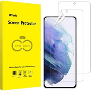 jetech screen protector compatible with samsung galaxy s21 5g 6.2-inch, hd clarity, flexible tpu film compatible with fingerprint sensor, 2-pack
