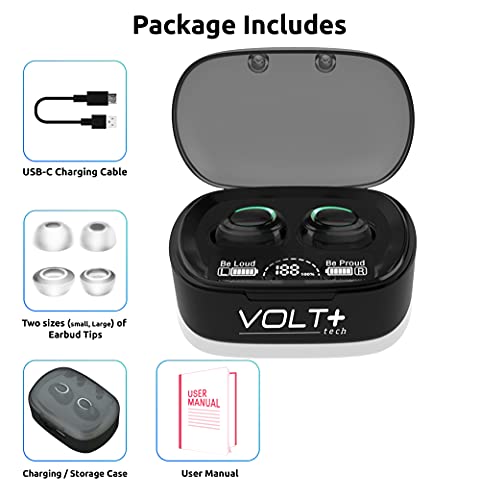 VOLT PLUS TECH Wireless Bluetooth Earbuds Compatible With Samsung Galaxy S22/S22+/ULTRA/S21/S21+/ULTRA/S20/S20+/ULTRA/FE 5G,2000mAh Charging Case,8D Bass,IPX3 Touch Waterproof/Noise Reduction with Mic