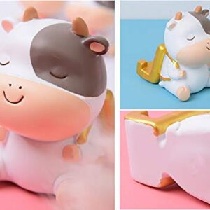 Cute Cartoon Phone Holder Stand Desk Animal Cow Cellphone Stand Mount Home Office Decoration Gift for Girls Kids Women