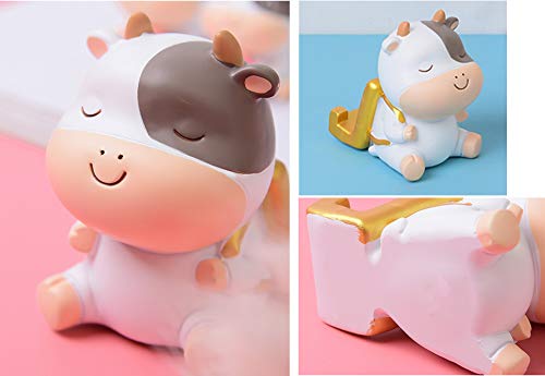 Cute Cartoon Phone Holder Stand Desk Animal Cow Cellphone Stand Mount Home Office Decoration Gift for Girls Kids Women