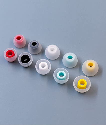 [5 Pairs] KBEAR07 Replacement Earbud Tips for Wireless Earphone, Patented Silicone Tips Premium Blocking Out Ambient Noise, Secure Fit and Supreme Comfort (5 Color, 5 Sizes S、M-、M、M+、L)