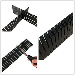 Ygapuzi 8pcs DIY Plastic Grid Drawer Dividers Adjustable Drawer Organizer Storage Separators Tidy Container for Closet, Office Desk, Kitchen Storage, Dresser, Makeup Tools, Underwear, Socks (Black)