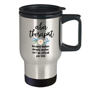 SpreadPassion ABA Therapist Travel Mug - ABA Therapist Gifts - 14oz Insulated Tumbler