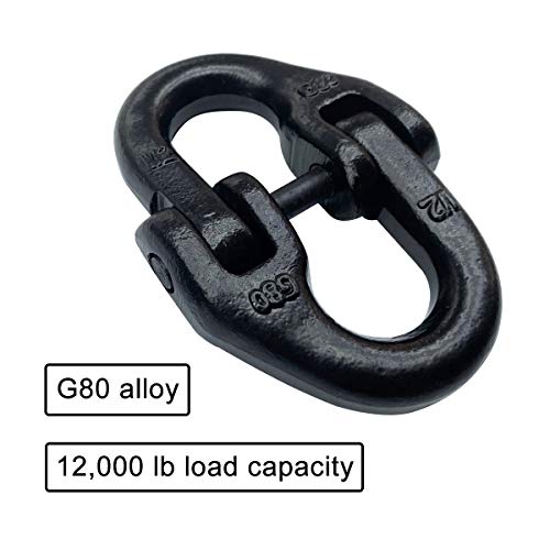 Fivepine 2pc 1/2 inch Tow Hitch Hammer Lock Safety Chain Connector Link Hammerlock Coupling Link Grade 80