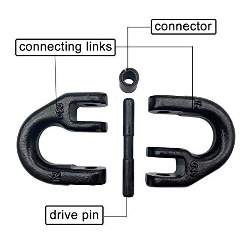 Fivepine 2pc 1/2 inch Tow Hitch Hammer Lock Safety Chain Connector Link Hammerlock Coupling Link Grade 80