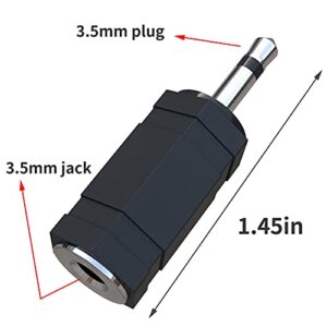 Goupchn 3.5mm Mono to Stereo Adapters 5 Pack 1/8" Mono Male Plug to 1/8" TRS Stereo Female Jack Socket for Headphone, Radio