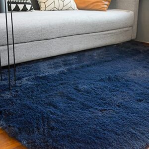 navy blue area rugs for living room super soft floor fluffy carpet natural comfy thick fur mat princess girls room rug