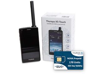 osat thuraya x5 touch satellite phone & nova sim with 170 units (200 minutes) with 365 day validity