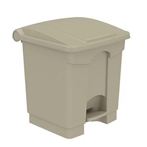 safco products plastic step-on touchless trash can 8 gallon - hands-free waste disposal, soft-close lid, anti-slip bag security, ideal for home/commercial use (9924tn)