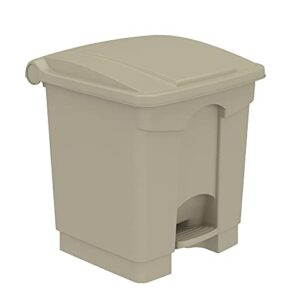 Safco Products Plastic Step-On Touchless Trash Can 8 Gallon - Hands-Free Waste Disposal, Soft-Close Lid, Anti-Slip Bag Security, Ideal for Home/Commercial Use (9924TN)