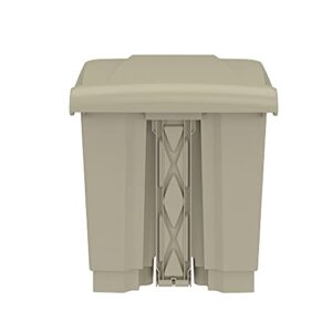 Safco Products Plastic Step-On Touchless Trash Can 8 Gallon - Hands-Free Waste Disposal, Soft-Close Lid, Anti-Slip Bag Security, Ideal for Home/Commercial Use (9924TN)